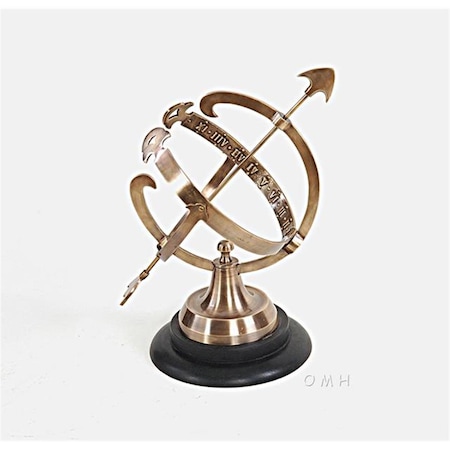 Brass Armillary On Wooden Base